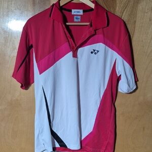 Onex Men’s Pink, Red & White Athletic Polo